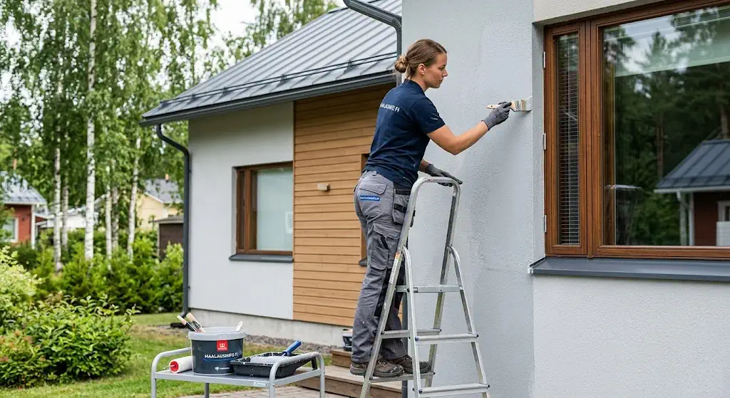 Maalausalan ammattilainen työssä